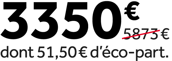 3350 €￼ dont 51,50 € d’ co part.