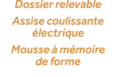 Dossier relevable Assise coulissante lectrique Mousse   m moire de forme 