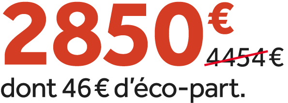 2850 €￼ dont 46 € d’ co part.