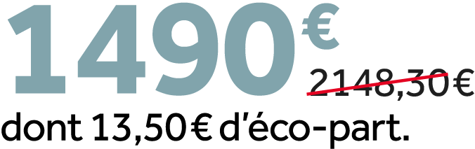 1490 €￼ dont 13,50 € d’ co part.