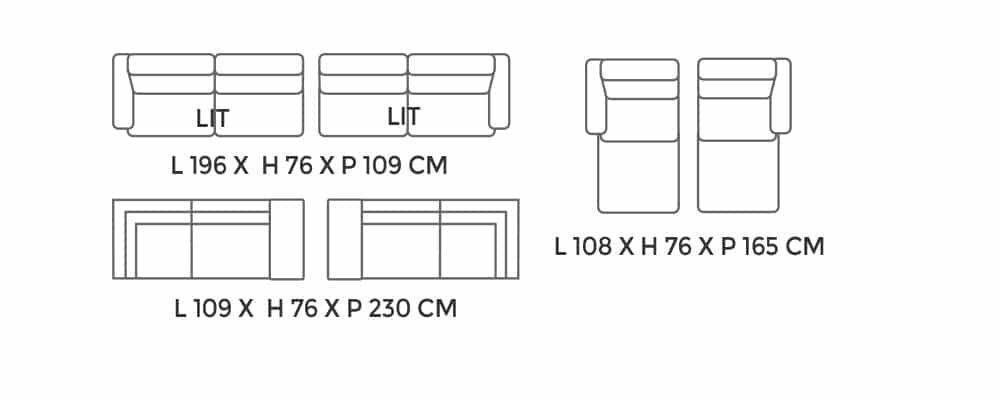 Dimensions Modèle 1440 Barbade