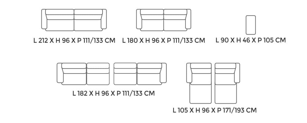 Dimensions Modèle 1780 MONZA