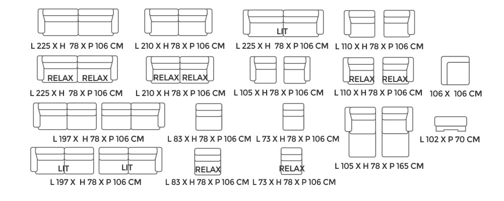 Dimensions Modèle 636E