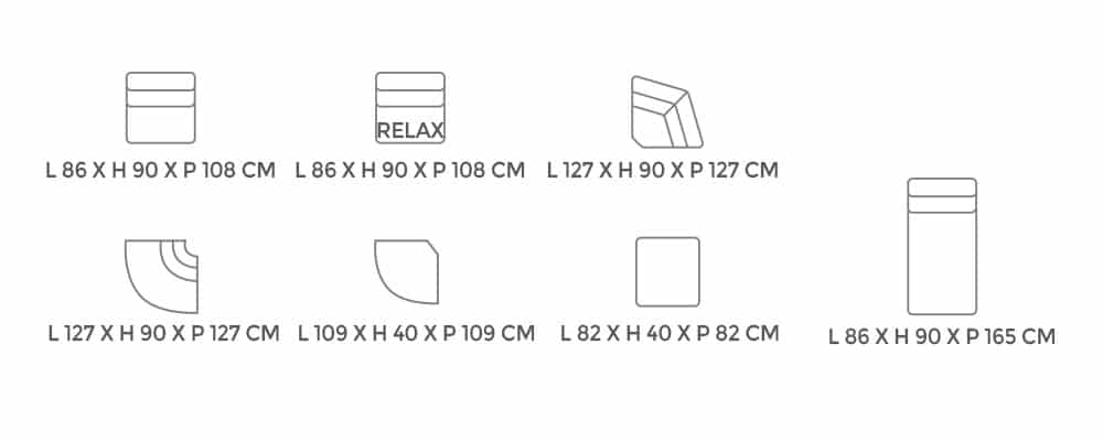 Dimensions Modèle 1744 Pouf