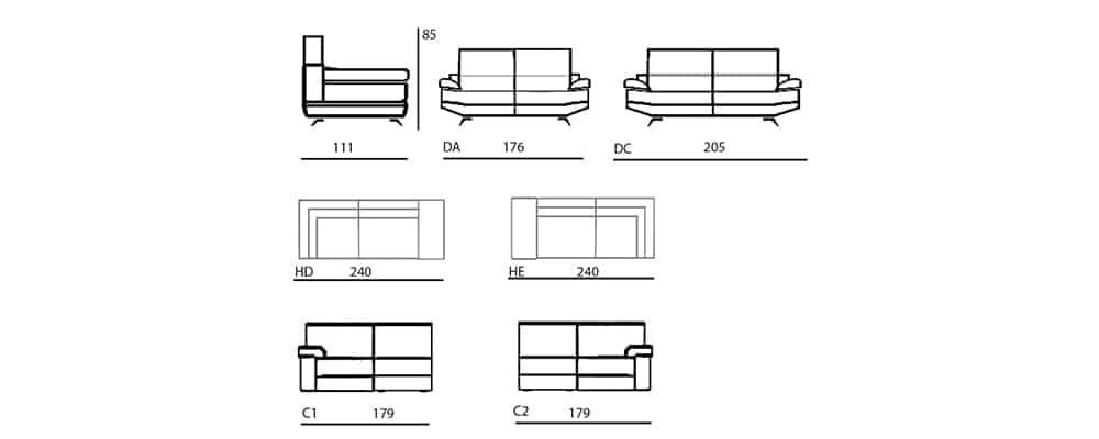 Dimensions Modèle 2378 Angle