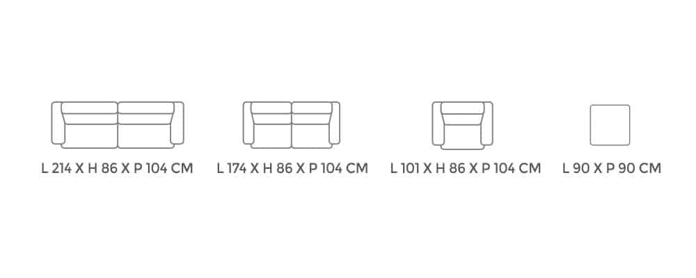 Dimensions Modèle 2744 Pouf