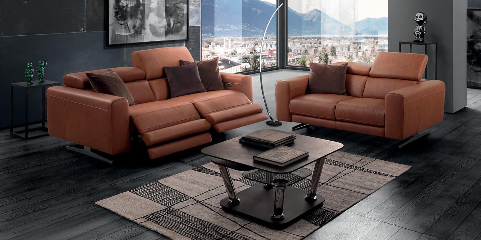 Canapé relax électrique 2, 3 places, cuir ou tissu, design