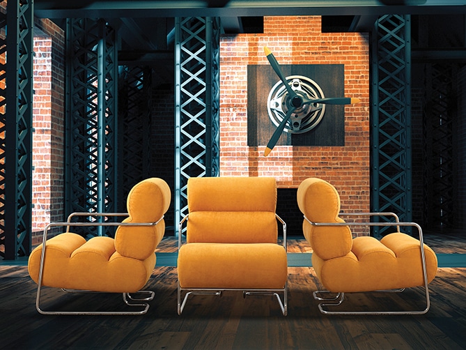 MODÈLE P359 – FAUTEUIL CUIR ROUGE
