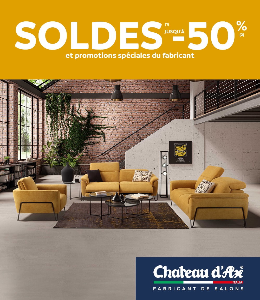 Canape cuir 3 + 2 places chateau d'ax - Ameublement