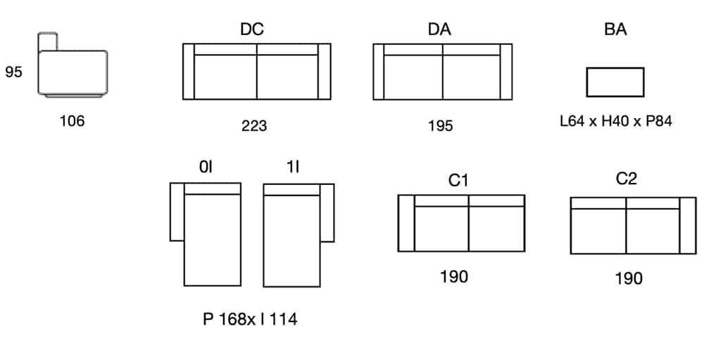 Dimensions MODÈLE 2609 - MAYOL