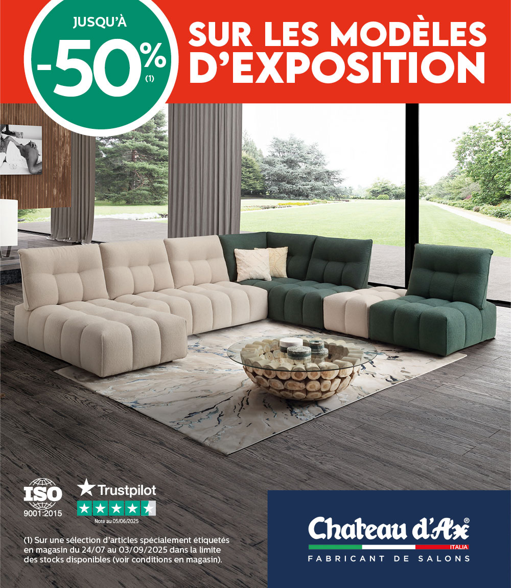 Jusqu'à -50% sur les modèles d'exposition