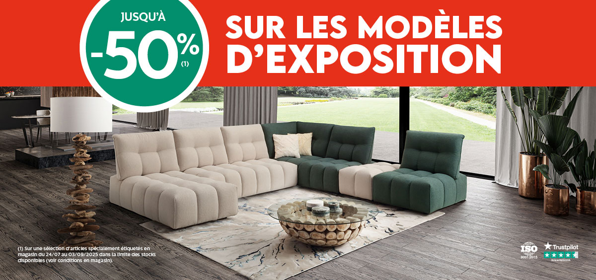 Jusqu'à -50% sur les modèles d'exposition