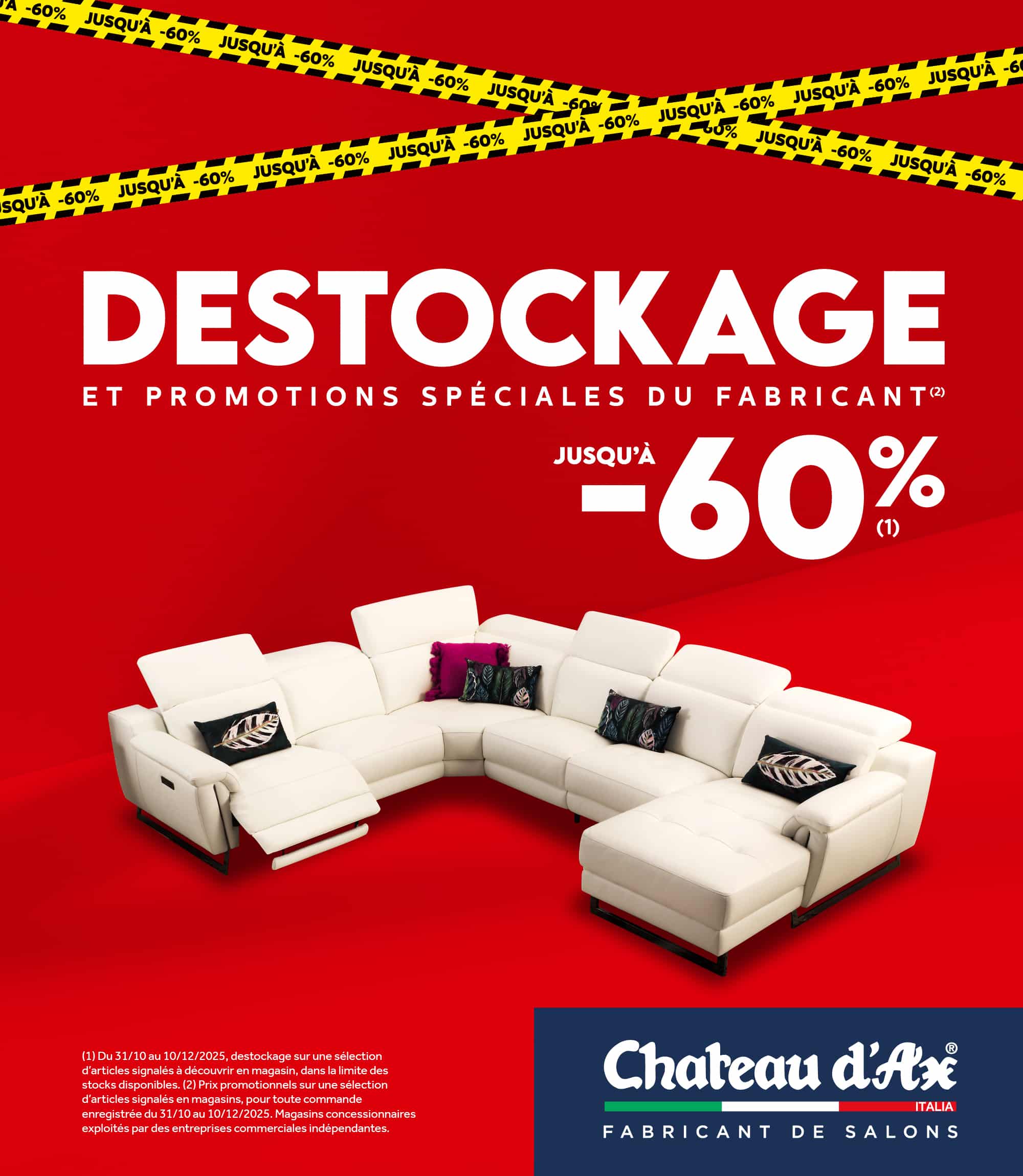 Déstockage et promotions spéciales du fabricant jusqu'à -60%