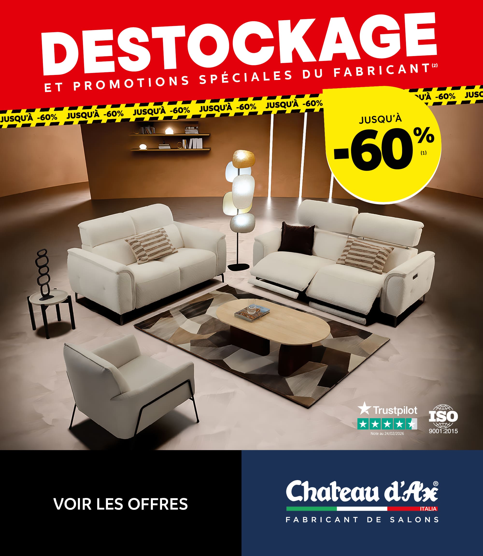 Déstockage et promotions spéciales du fabricant jusqu'à -60%